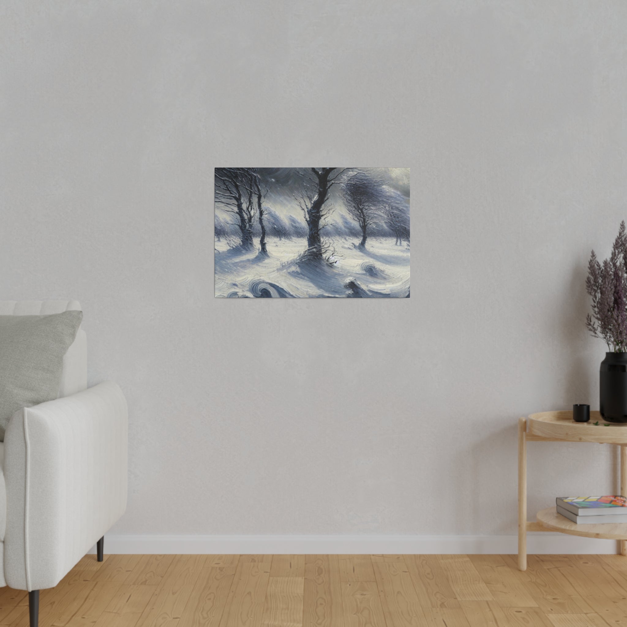 Whispers of Winter Past Vintage Snowscape Winter Painting Canvas