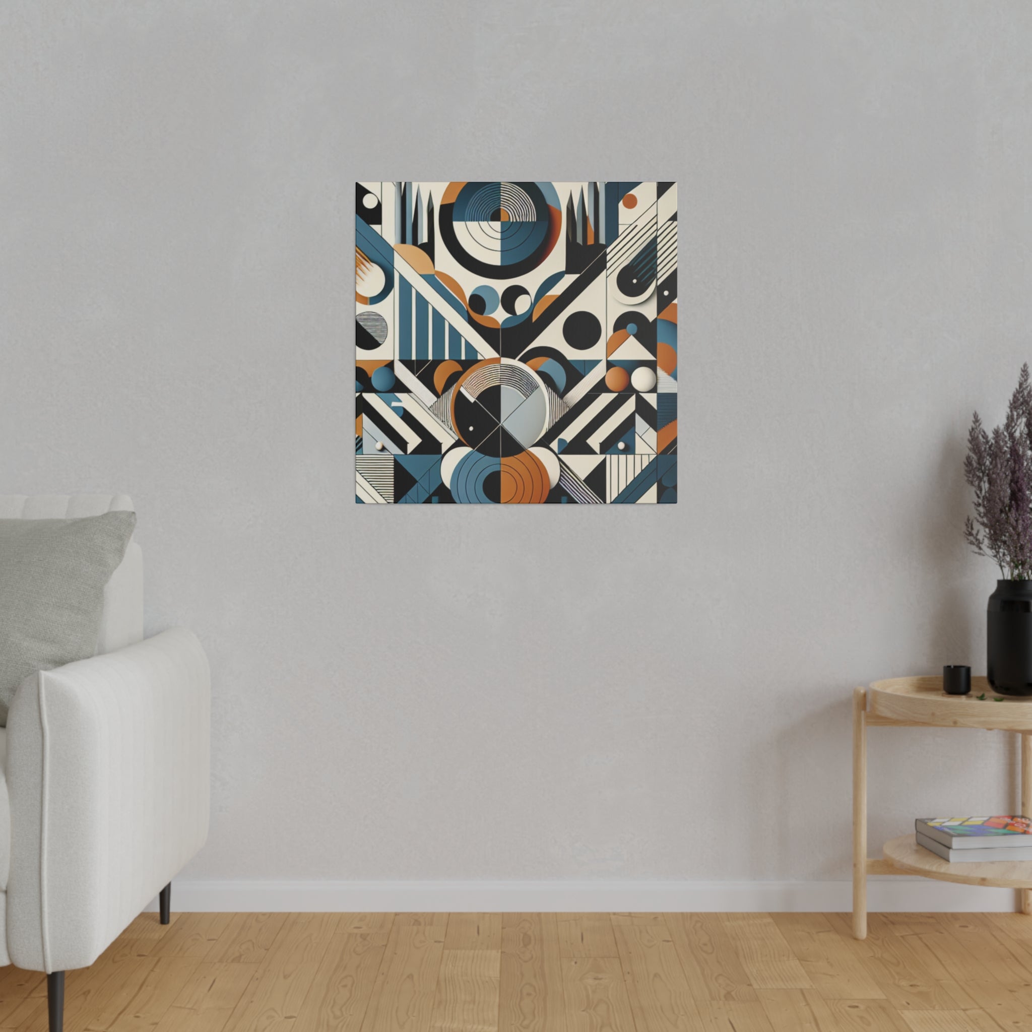 Kaleidoscopic Symphony of Shapes Geometric Painting Canvas