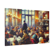 Sunrise Coffee Whispers European Cafe Artwork Canvas