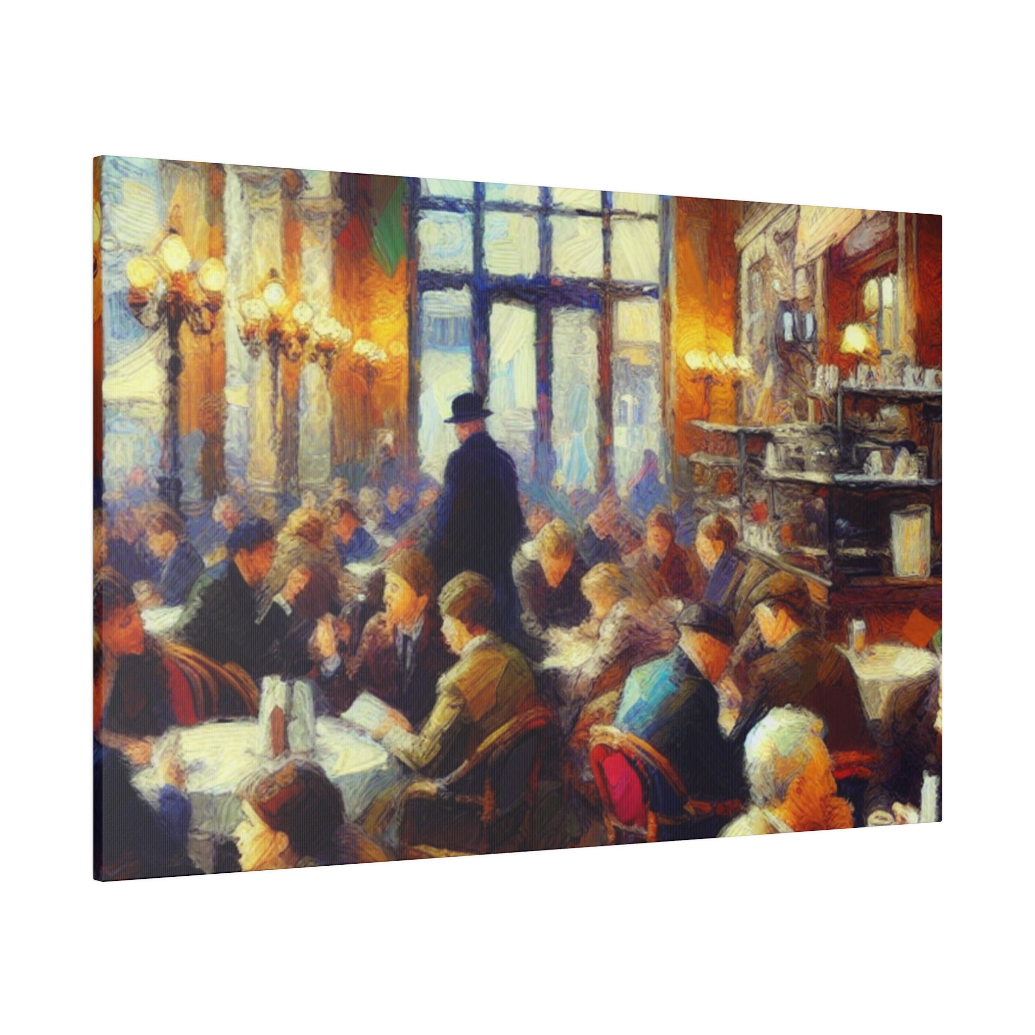 Sunrise Coffee Whispers European Cafe Artwork Canvas