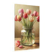 Rustic Tulips In Jar Farmhouse Canvas