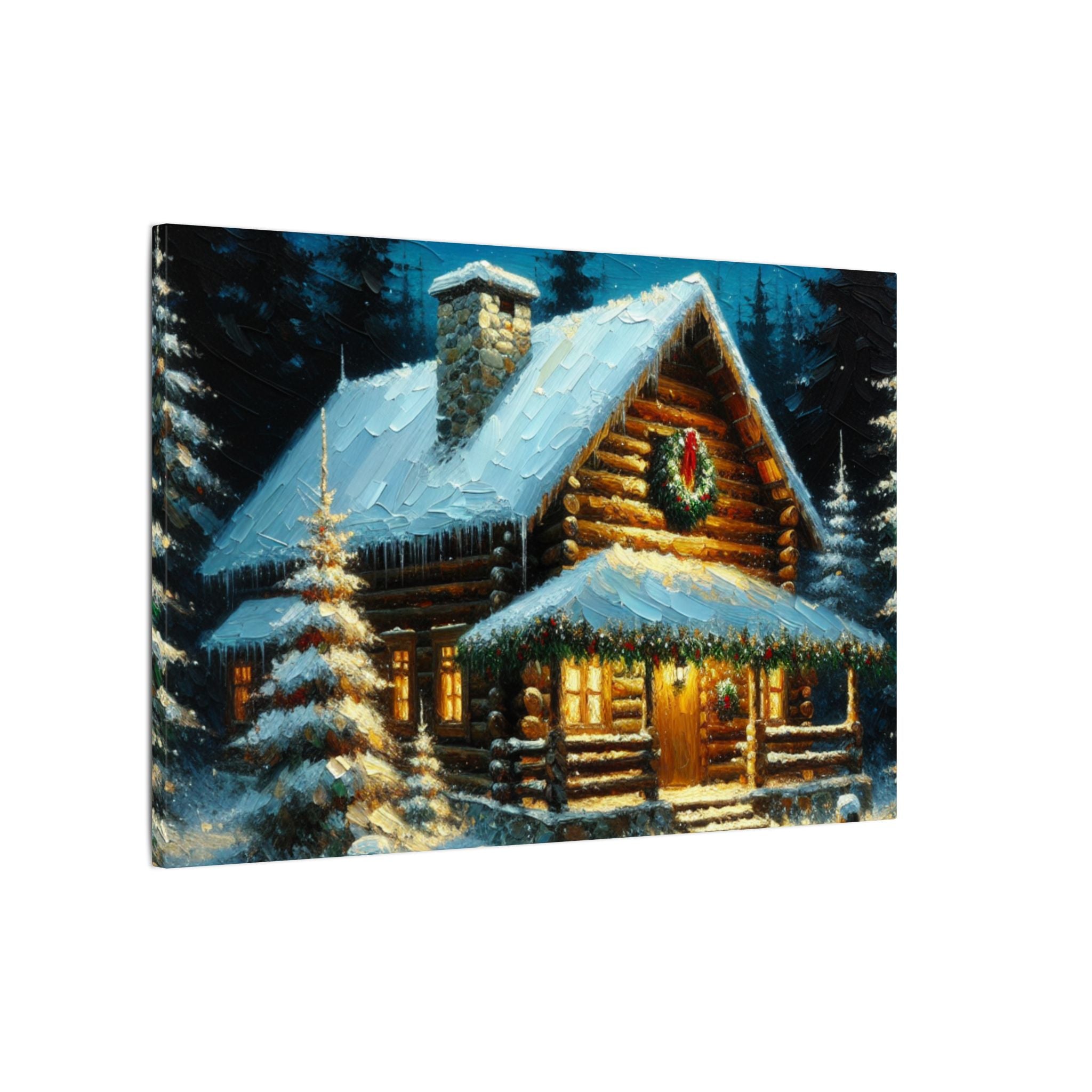 Christmas Cabin in the Woods Canvas