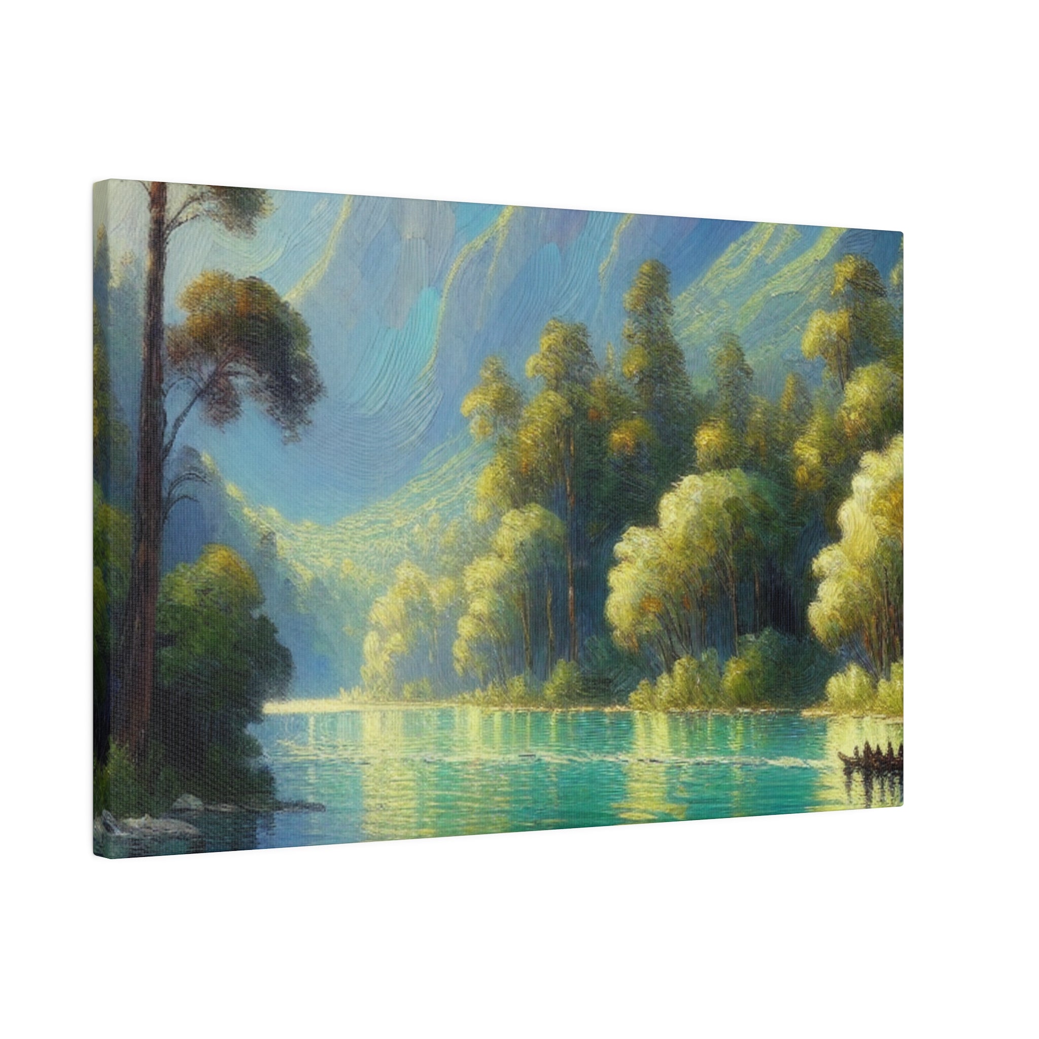 Serene Depth Reflections Lake Painting Canvas