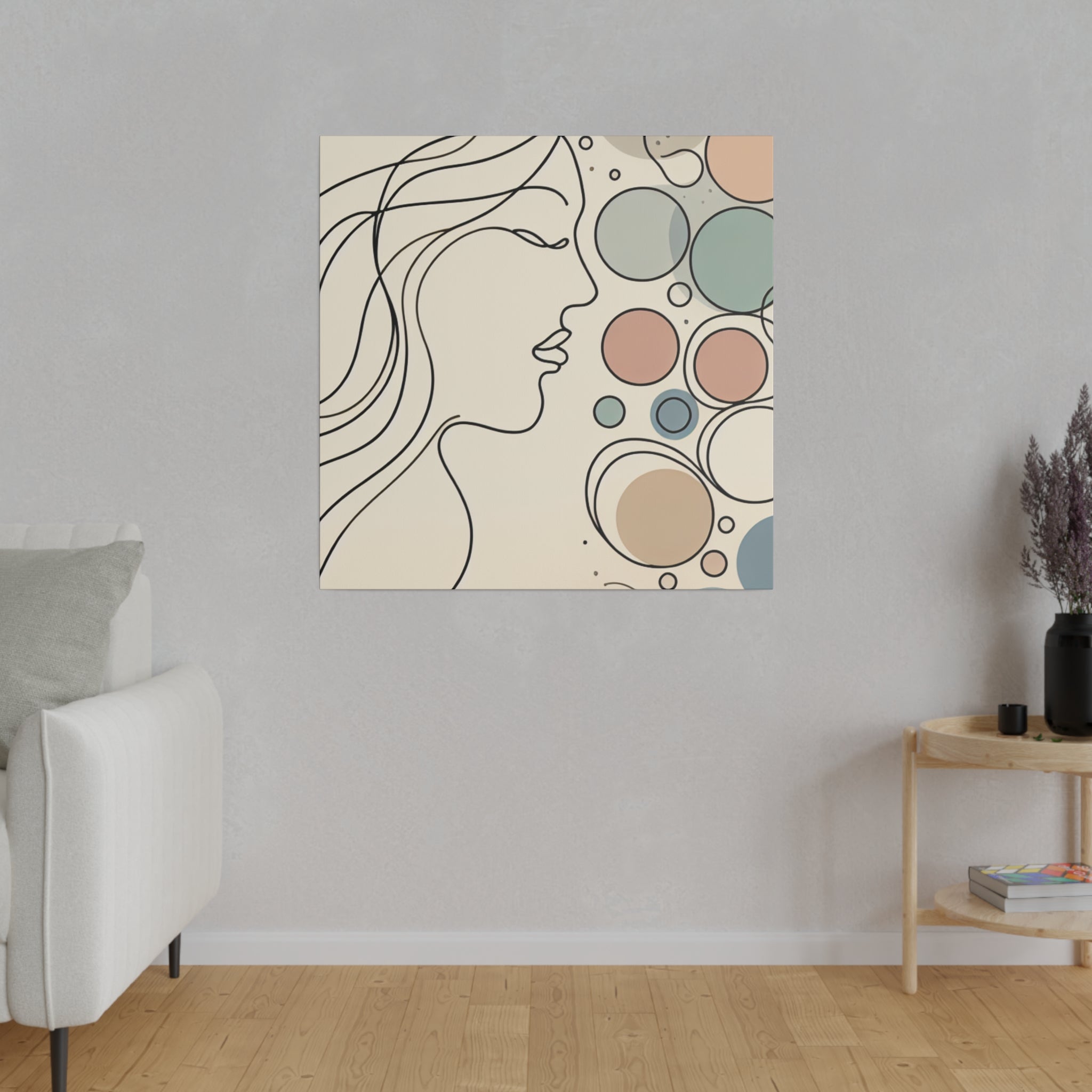 Boho Grace Mosaic Line Art Boho Style Wall Decor Canvas