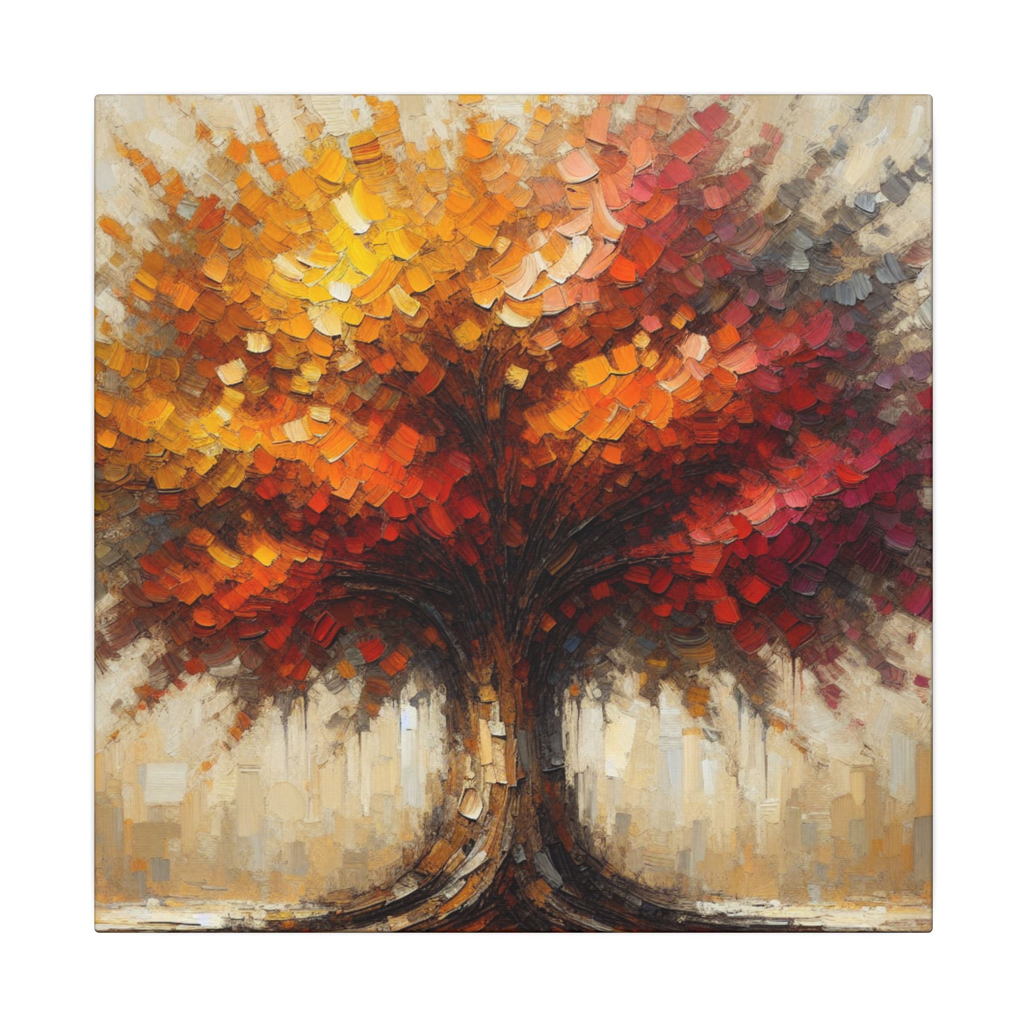 Autumn Oak Abstract Canvas