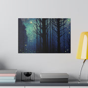 Firefly Glow Night Forest Painting Canvas