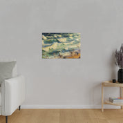 Sun-Soaked Sand Vintage Beach Painting Canvas