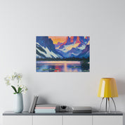 Quiet Lake Mountain Landscape Painting Canvas