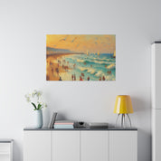 Sunset Serenity Vintage Impressionist Beach Painting Canvas