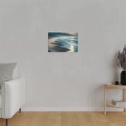 Blue Tranquil Tonalism Beach Painting Canvas