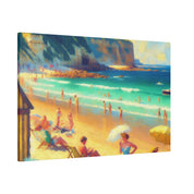 Vintage Coastal Reverie Beach Landscape Painting Canvas