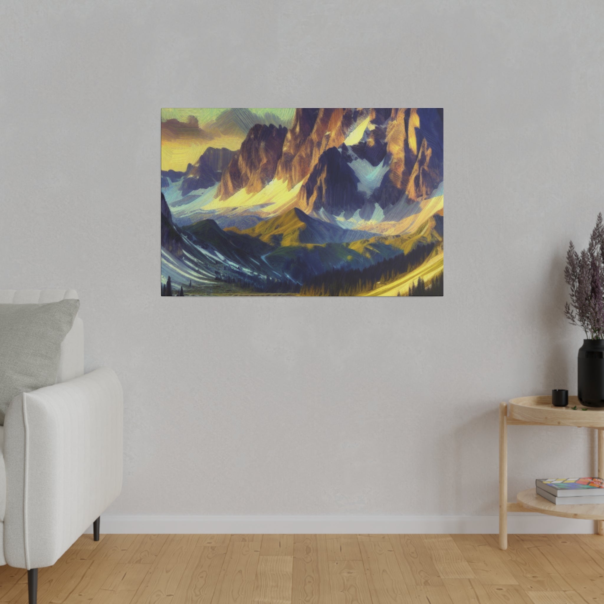 Mountain Whispers at Dusk Mountain Landscape Painting Canvas