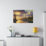 Serenity Lake Mirage Lake Painting Canvas