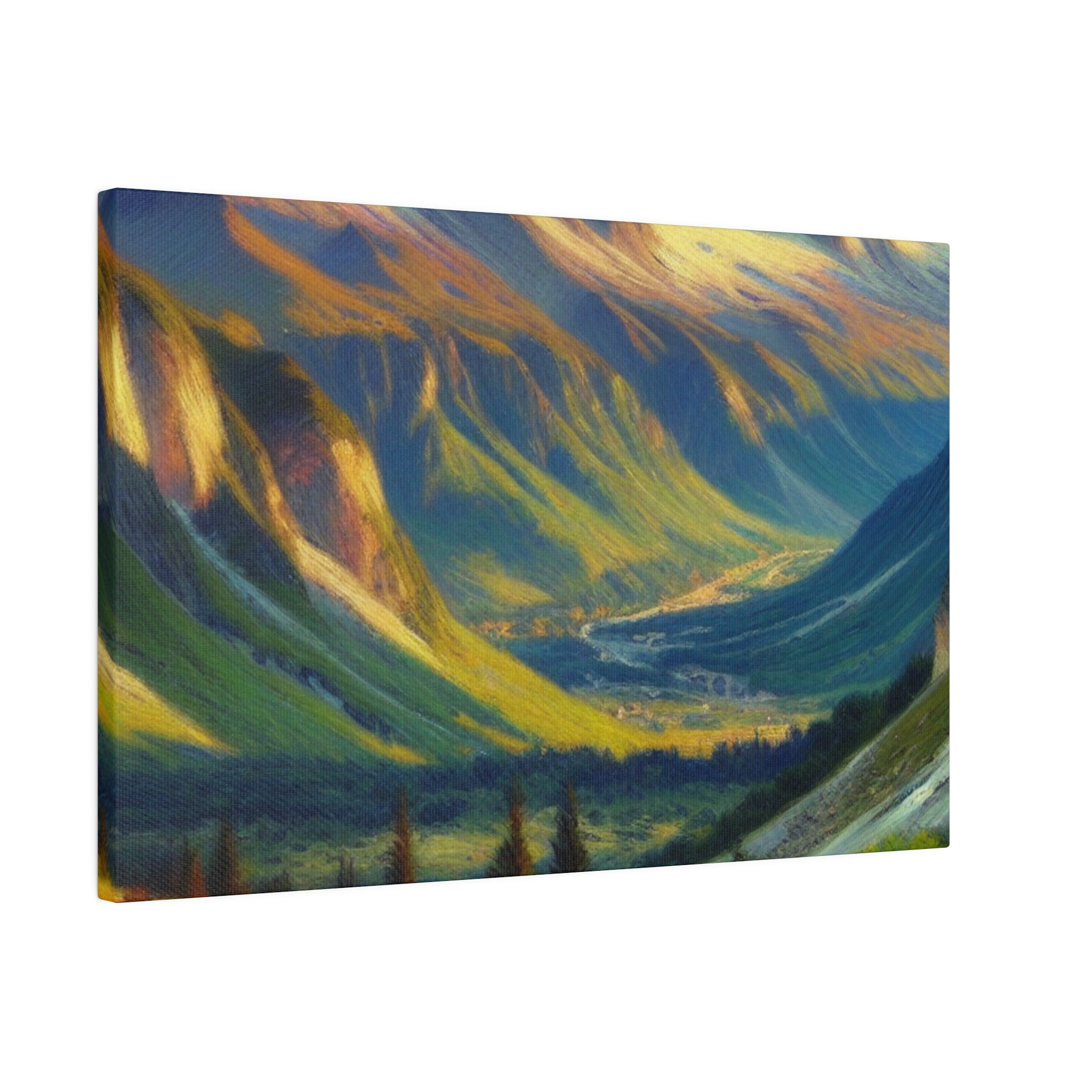 Lush Foothills Mountain Landscape Painting Canvas