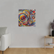 Geometric Harmony Red Blue Yellow Abstract Artwork Canvas