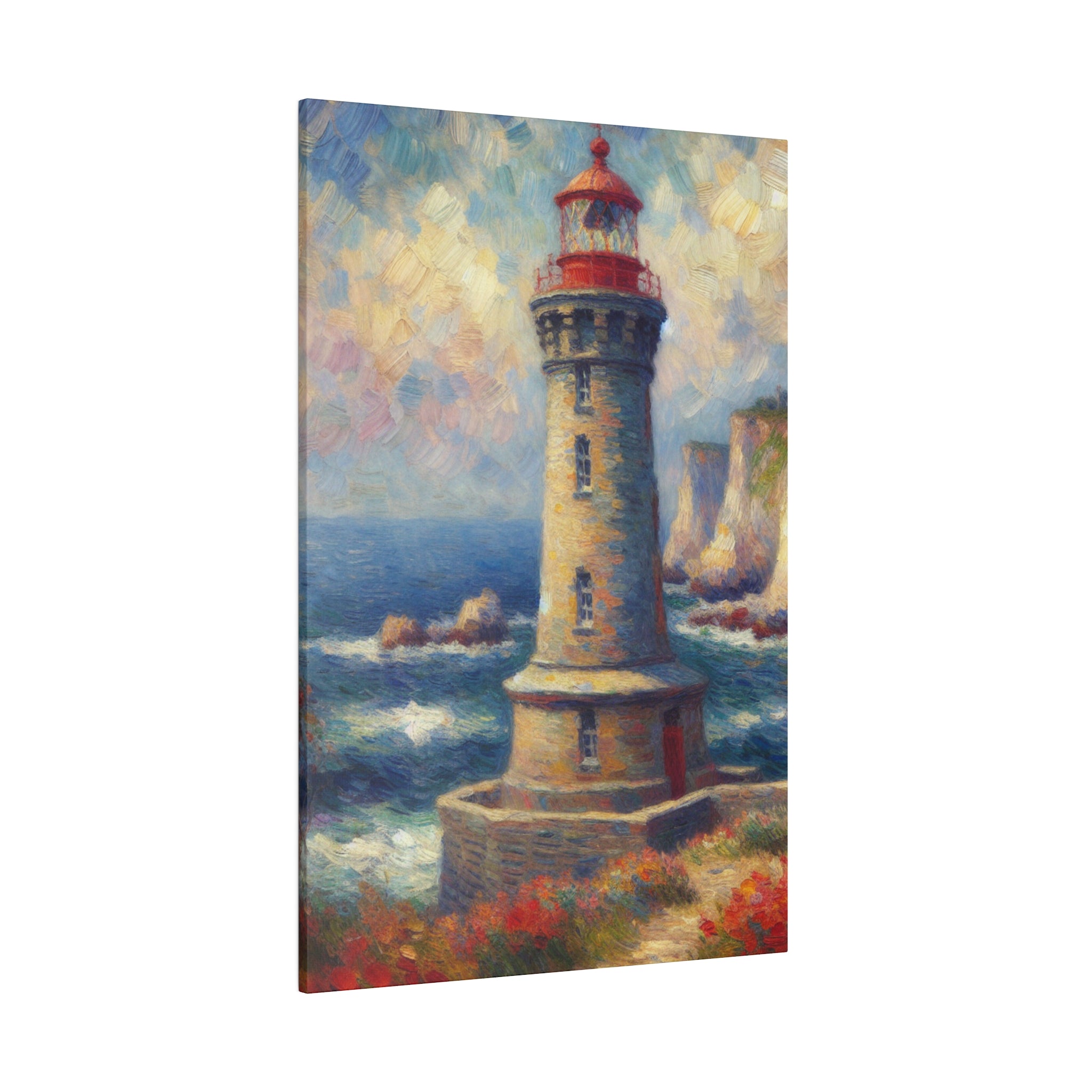 Beacon Muse Coastal Wall Art Lighthouse Painting Canvas