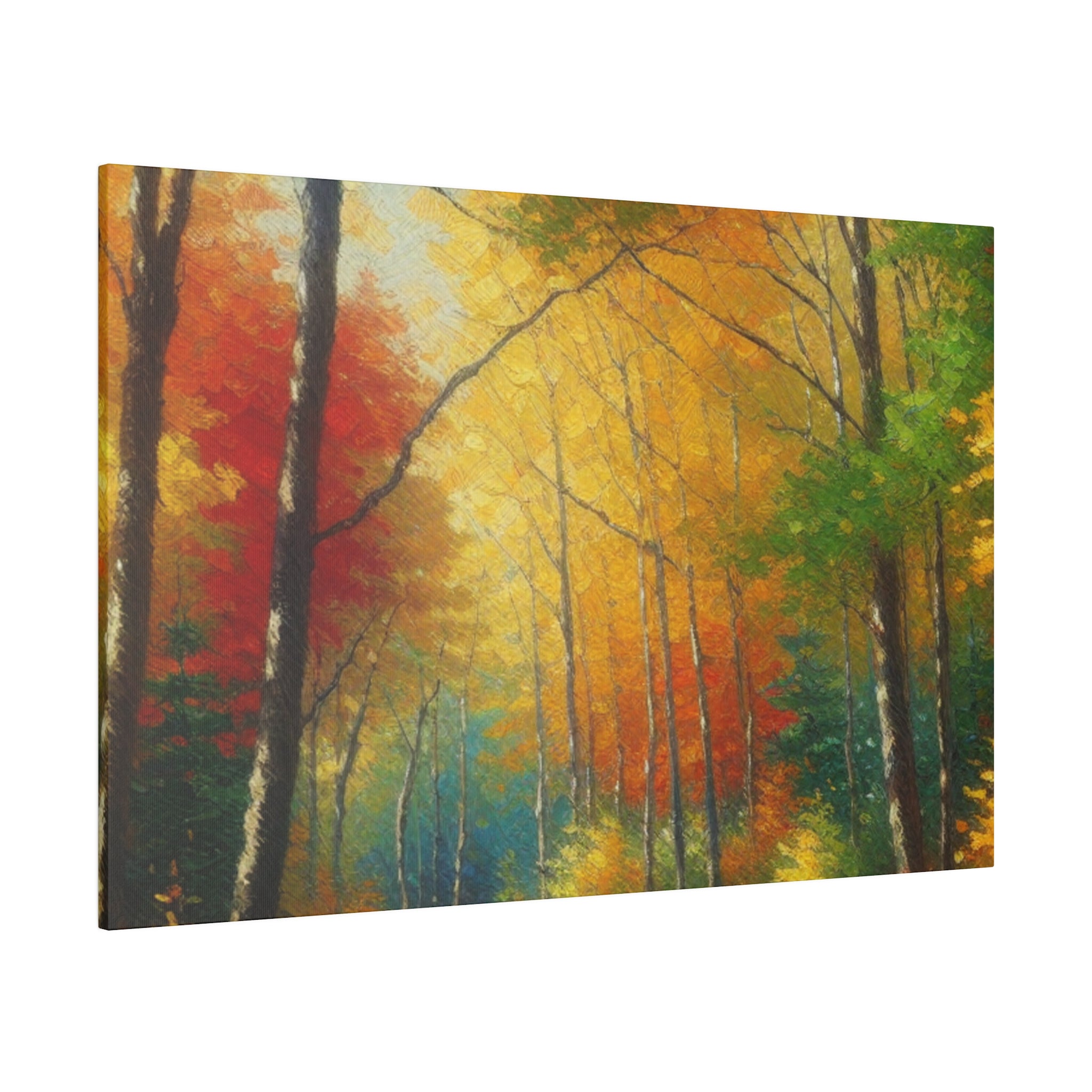 Autumnal Symphony Blaze Fall Painting Canvas