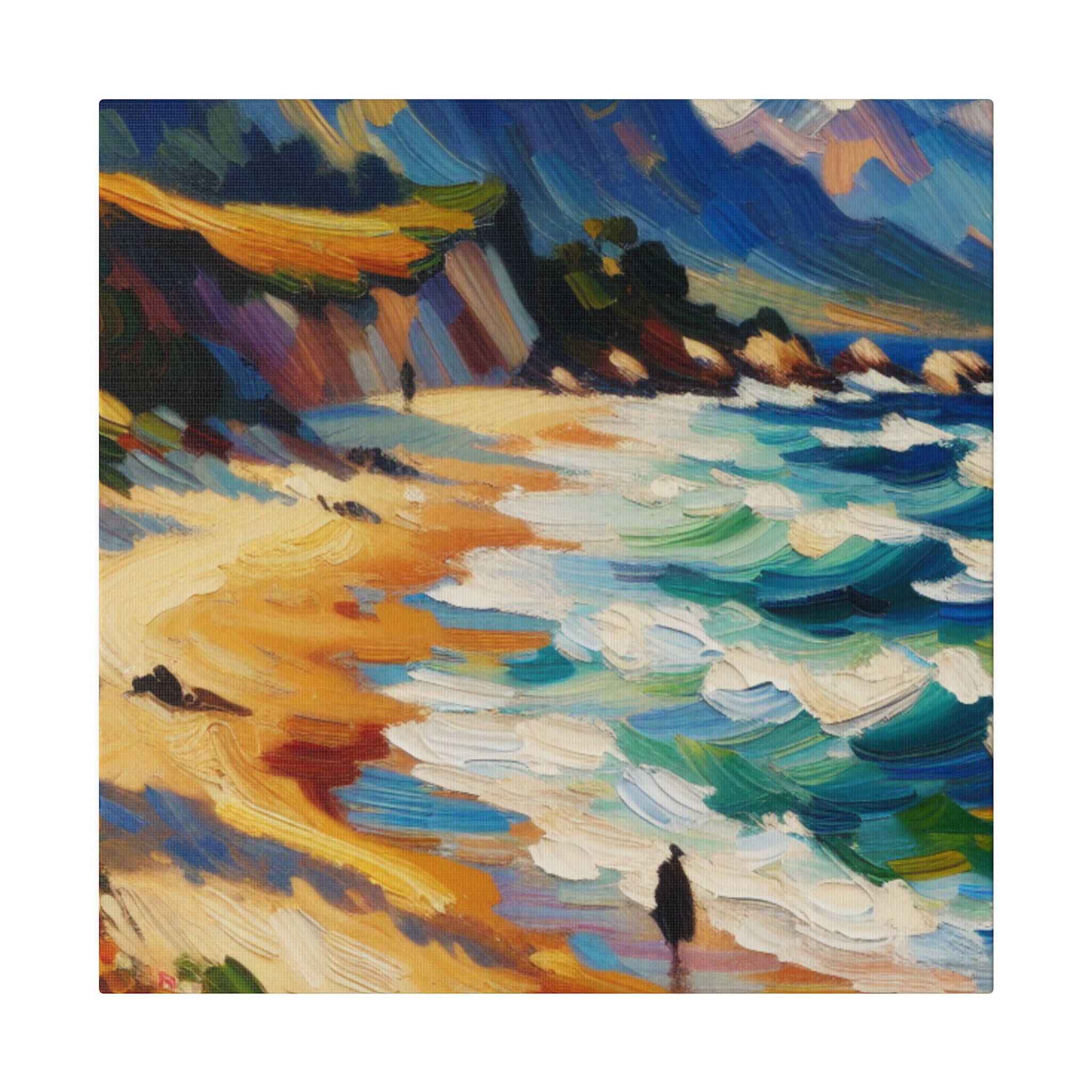 Vibrant Expressionist Landscape Beach Painting Canvas