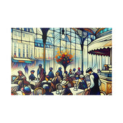 Morning Muse Vintage European Cafe Artwork Canvas