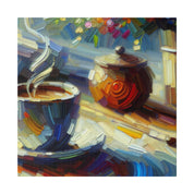 Espresso Artistry Paint Brush Art Scene Coffee Painting Canvas