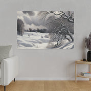 White Hues on Ageless Frost Winter Snow Painting Canvas