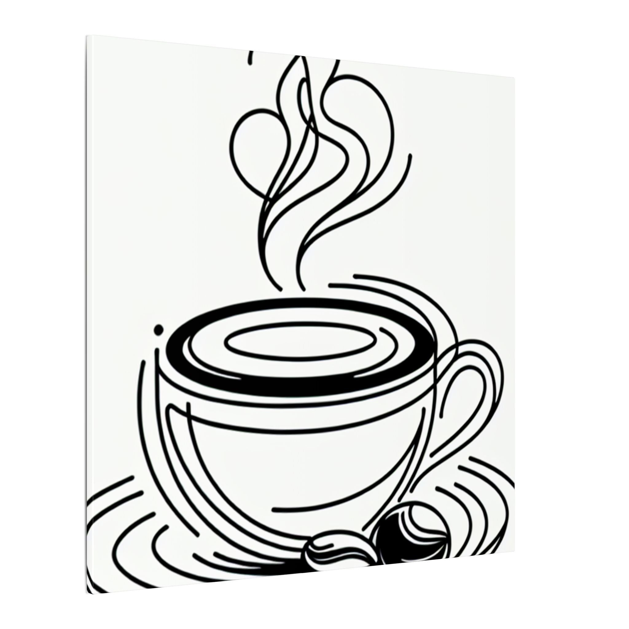 Minimalist Coffee Cup Sketch Canvas