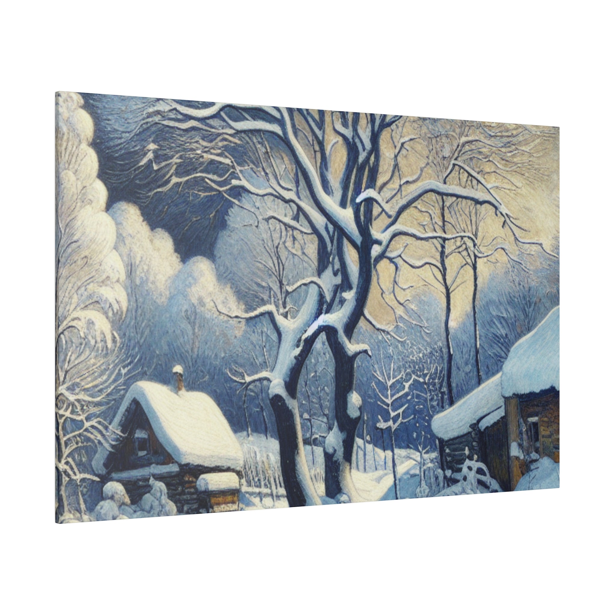 Pastoral Winter Whisper Snowscape Winter Painting Canvas