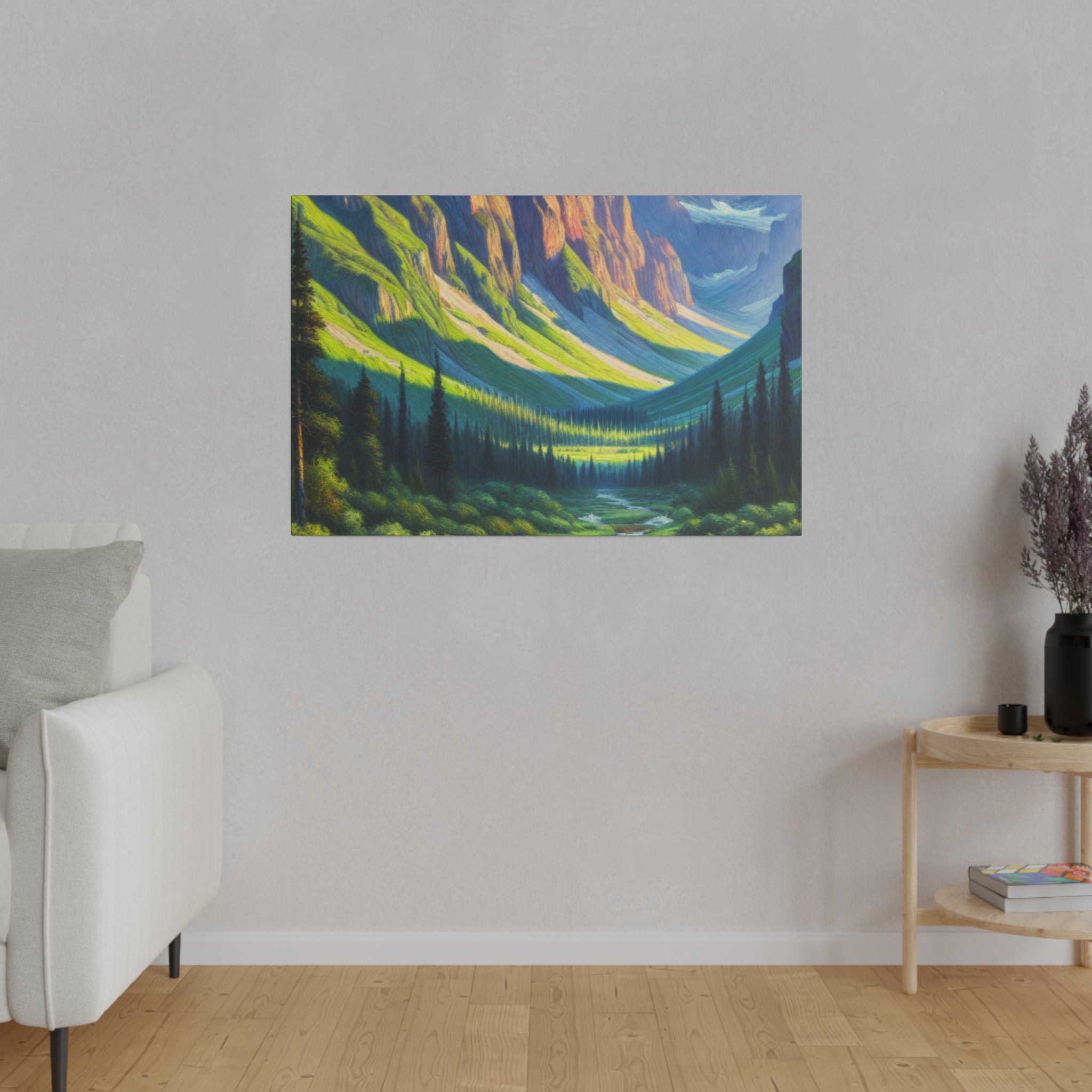 Majestic Dawn Mountain Landscape Painting Canvas