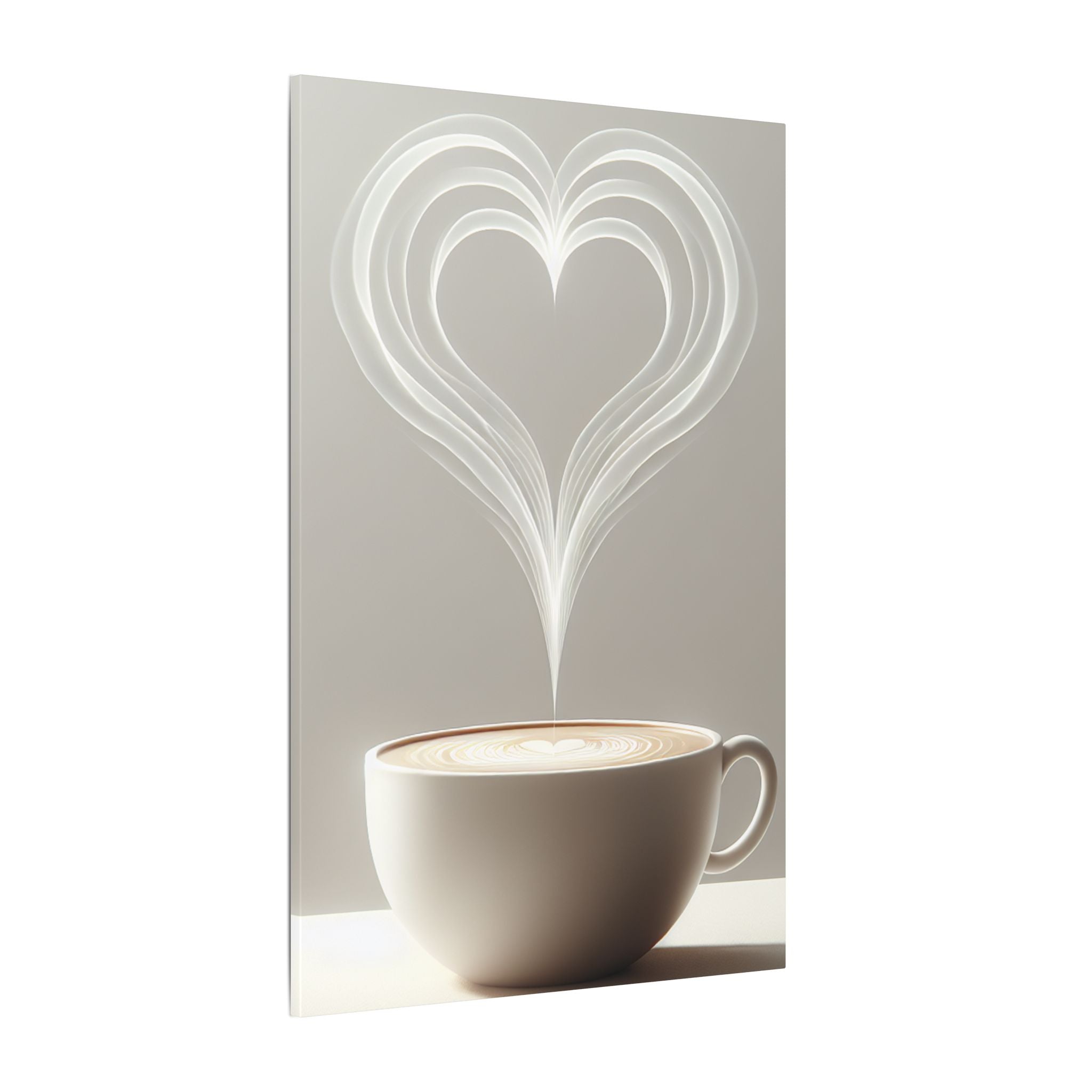 Coffee Steam Heart Canvas