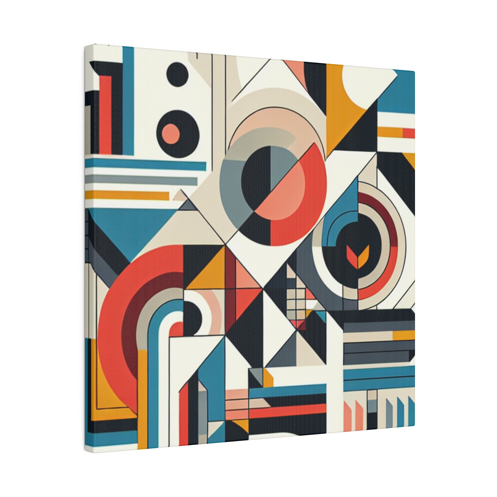 Convergence of Kaleidoscopic Parallels Geometric Painting Canvas