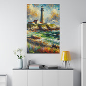 Beacon Brushstrokes Coastal Wall Art Lighthouse Painting Canvas