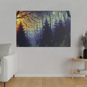 Dropping Sun On The Forest Painting Canvas