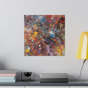 Blue and Fiery Red Expressionist Artwork Abstract Wall Art Canvas