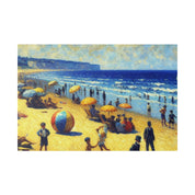 50s Scene Beach Landscape Painting Canvas