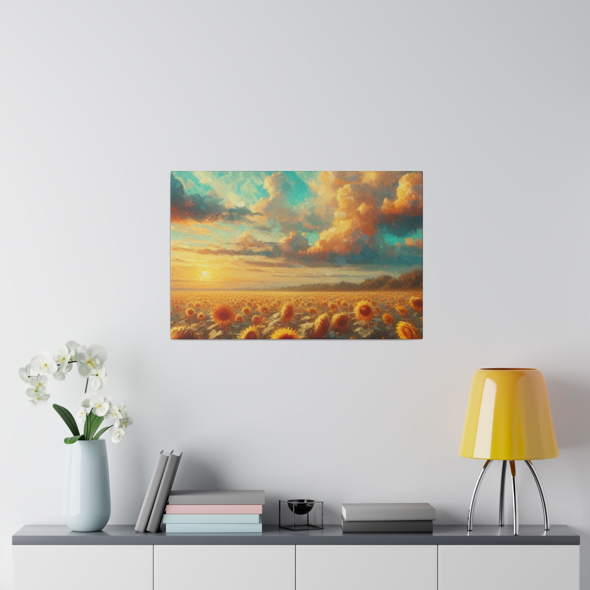 Sunlit Serenity Floral Wall Art Sunflower Painting Canvas