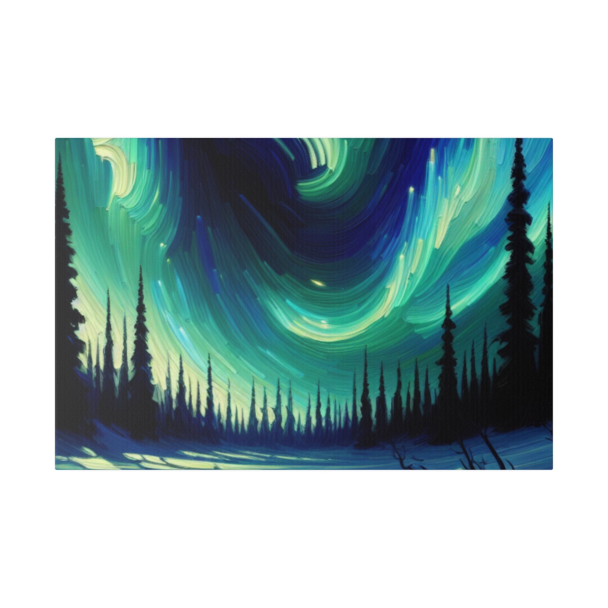 Aurora Winter Whisper Northern Lights Painting Canvas