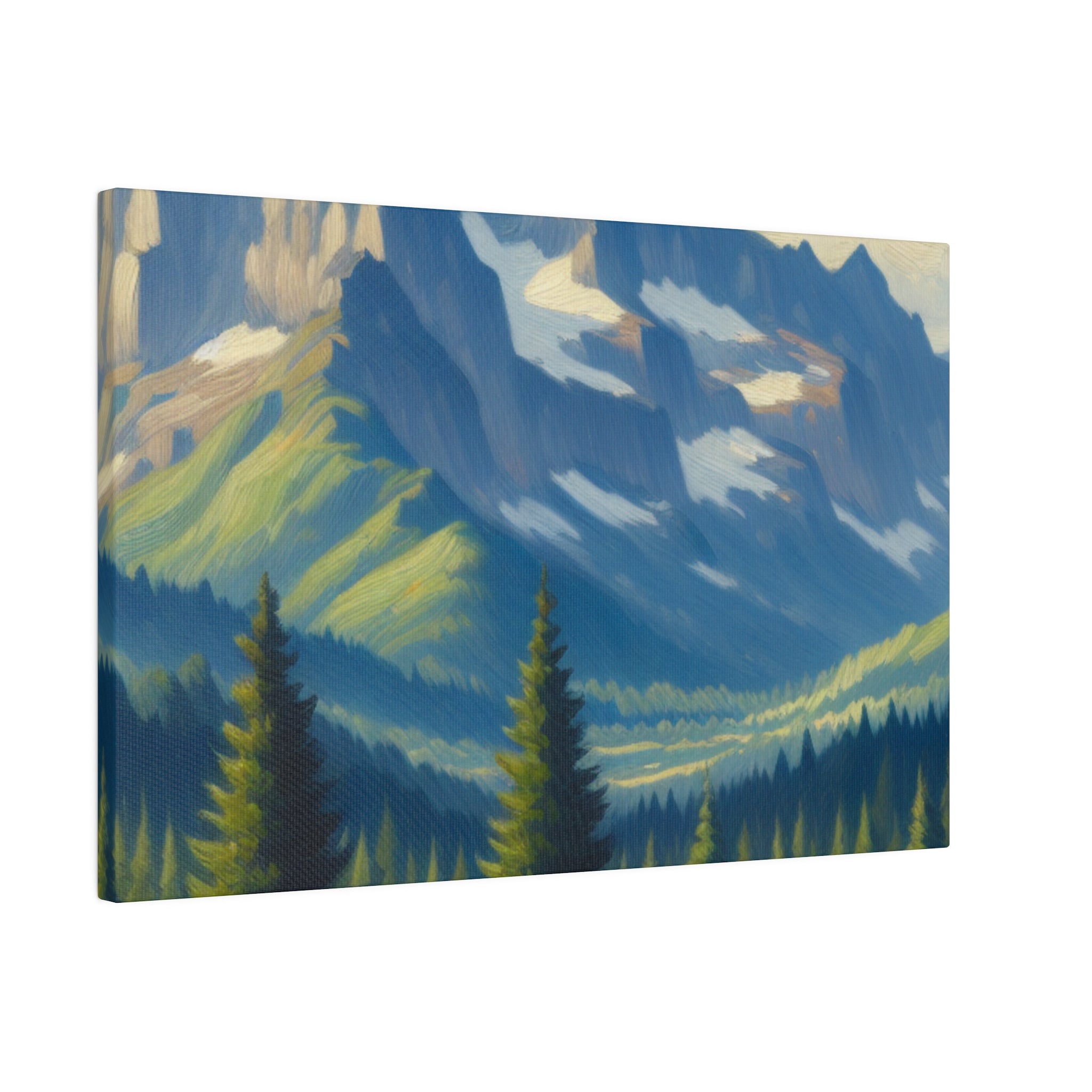 Vista Serenity Peak Mountain Landscape Painting Canvas