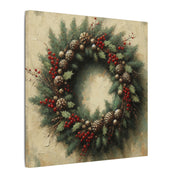 Rustic Christmas Wreath Canvas