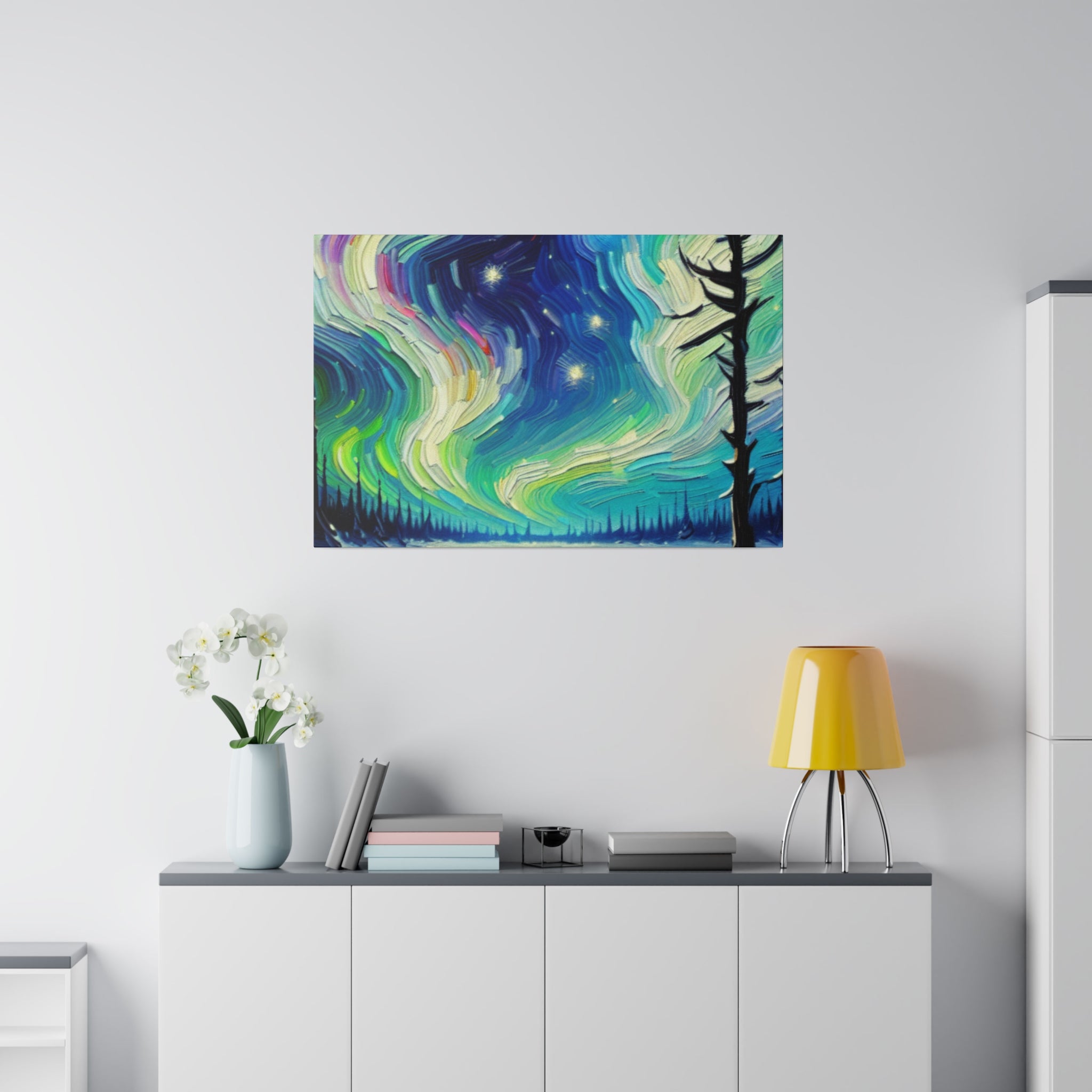 Aurora Frost Brilliance Northern Lights Painting Canvas