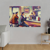 50s Afternoon Expressionist Diner Painting Canvas