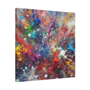 Splatter Art | Rainbow Splash Wall Art | Abstract Painting Canvas