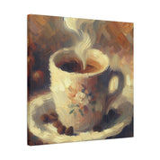 Sweep of Espresso Brushstrokes Cafe Artwork Coffee Painting Canvas