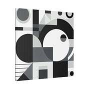 Geometric Black and White Abstract Artwork Canvas