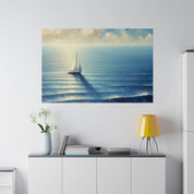 Serenity Drift Solo Sailboat Painting Canvas