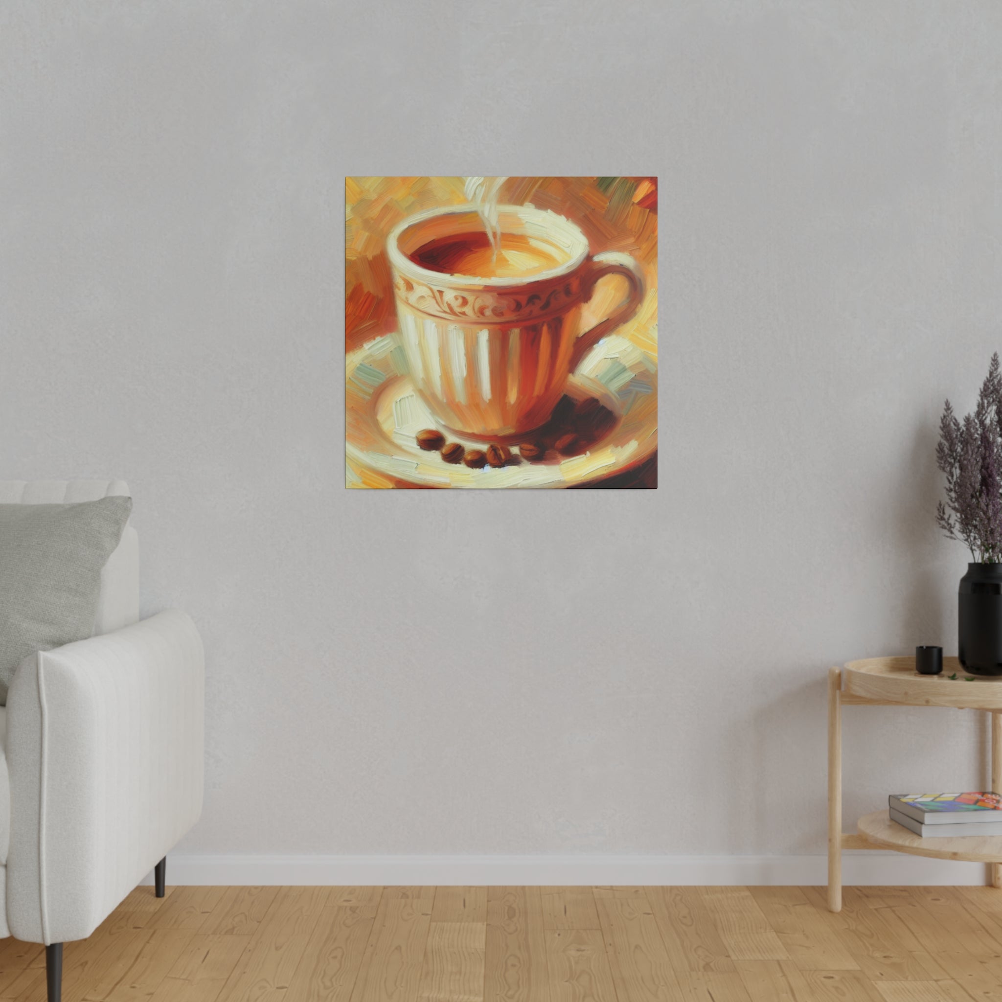 Impressionist Morning Brew Coffee Art Painting Coffee Painting Canvas