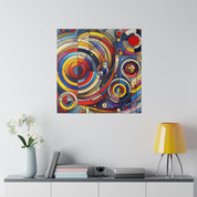 Geometric Harmony Red Blue Yellow Abstract Artwork Canvas