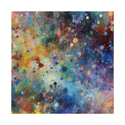 Abstract Yellow Blue Purple Splatter Paint Abstract Modern Art Canvas