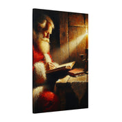 Santa Reading by Candlelight Canvas