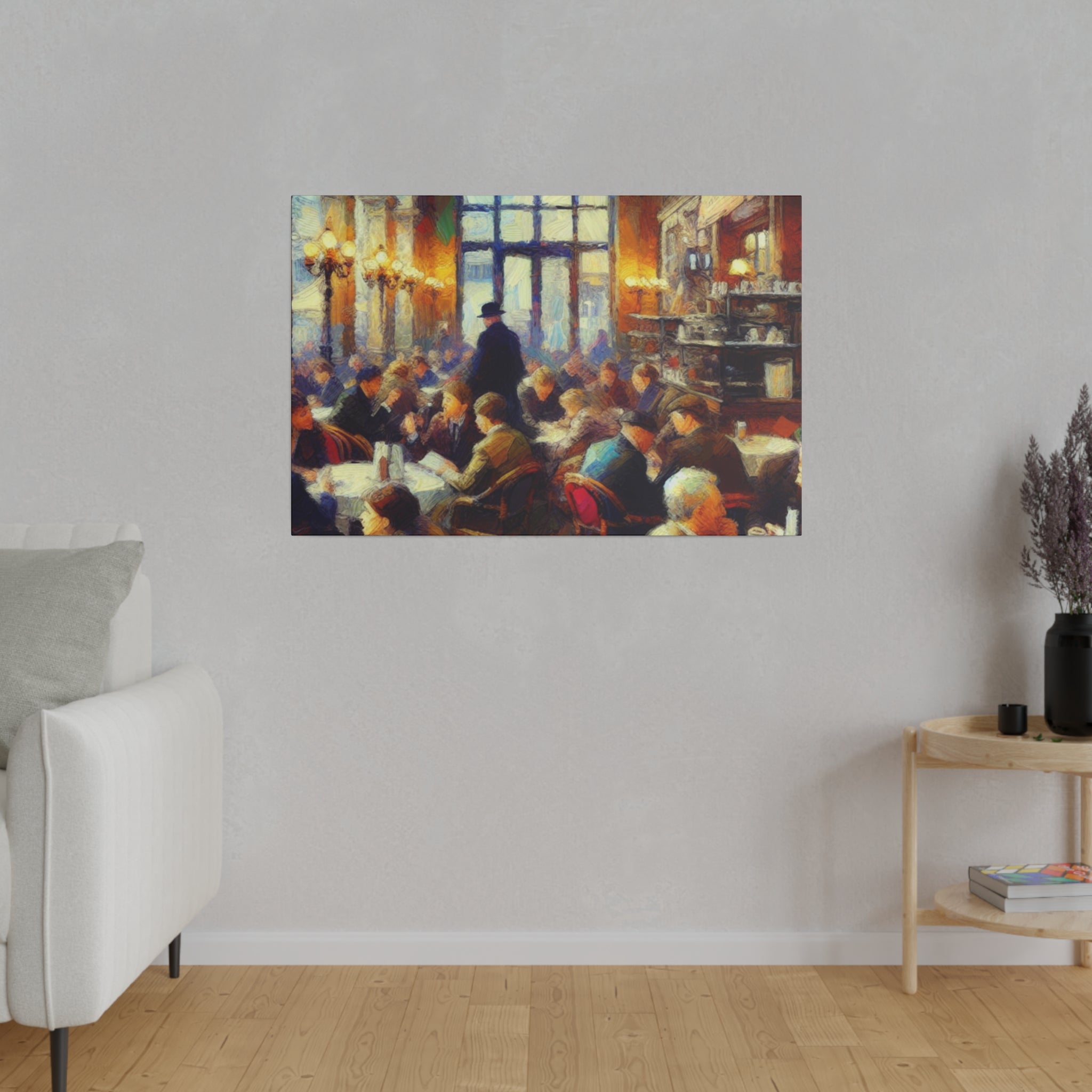 Sunrise Coffee Whispers European Cafe Artwork Canvas