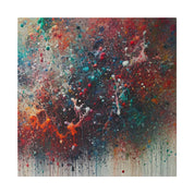 Spectrum Splatter Vibrant Red Blue Yellow Abstract Painting Canvas